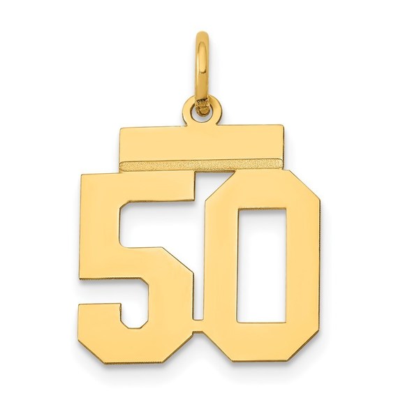 14k Small Polished Number 50 Charm,All Products : American Fashion Style Bags On Sale